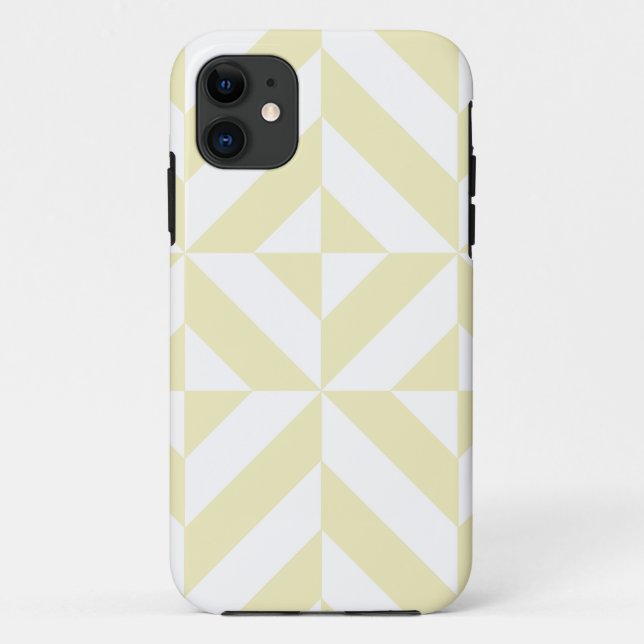 Pale Gold Geometric Deco Cube Pattern Case-Mate iPhone Case (Back)