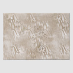Pale Gold Glam Glitzy Zebra Print Stripes Tissue Paper