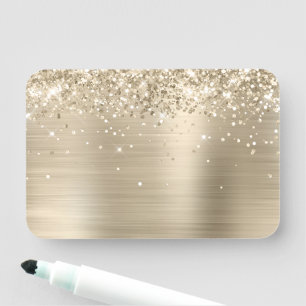 Pale Gold Glitter and Foil Blank Name Tag