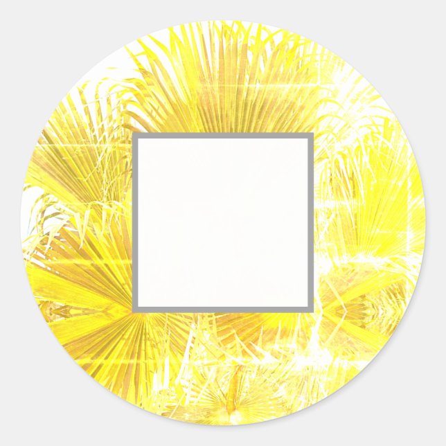Pale Golden Palm Multipurpose Wedding Gift Sticker (Front)