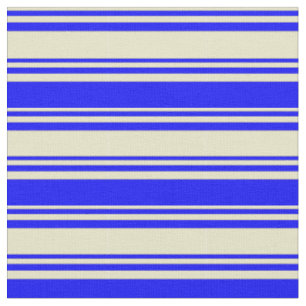 Pale Goldenrod & Blue Coloured Stripes Fabric