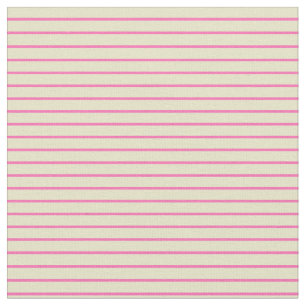 Pale Goldenrod & Hot Pink Coloured Stripes Fabric