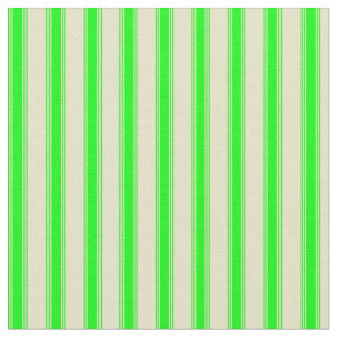Pale Goldenrod & Lime Stripes Fabric
