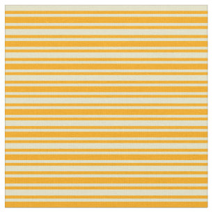 Pale Goldenrod & Orange Lined Pattern Fabric