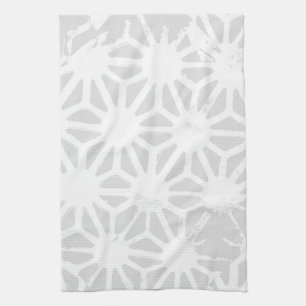 Pale gray geometric pattern kitchen towel