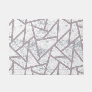 Pale gray mosaic pattern doormat