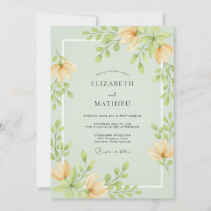 Pale Green Airy Nature Wedding Invitation