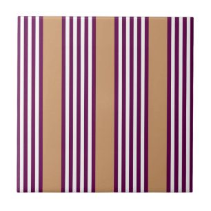 Pale green and beige five stripes pattern ceramic tile