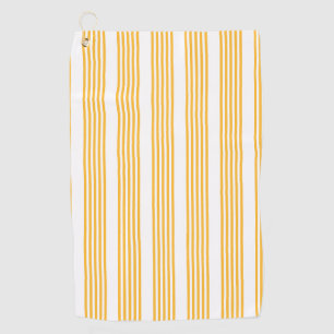 Pale green and beige five stripes pattern golf tow towel