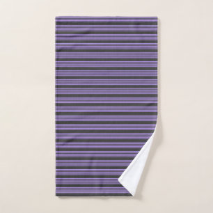 Pale green and beige five stripes pattern hand tow towel