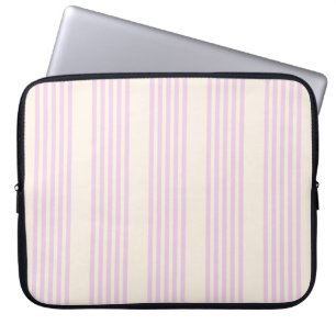 Pale green and beige five stripes pattern laptop s sleeve