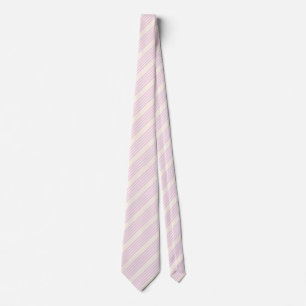 Pale green and beige five stripes pattern neck tie