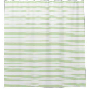 Pale green and beige five stripes pattern shower c