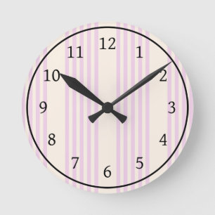 Pale green and beige stripes pattern Wall Clock