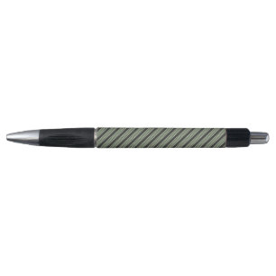 Pale green and charcoal five stripes pattern pen