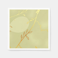 Pale Green and Gold Branch Outline Elegant