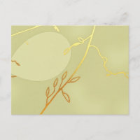 Pale Green and Gold Branch Outline Elegant 