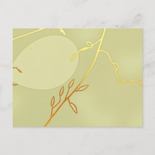 Pale Green and Gold Branch Outline Elegant  Postcard