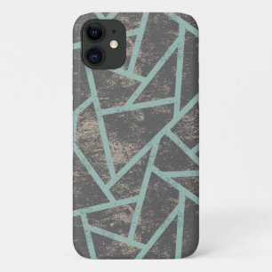 Pale green and gray mosaic pattern iPhone 11 case