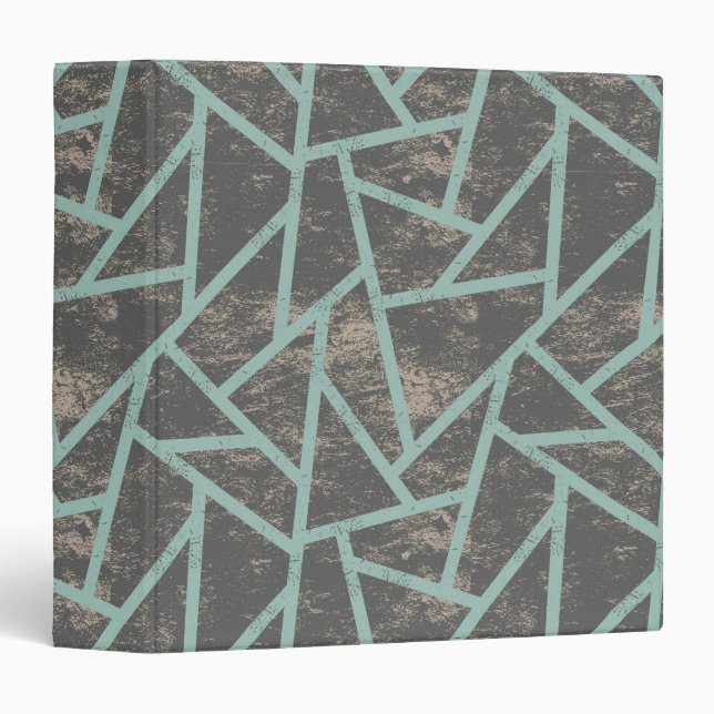 Pale green and grey mosaic pattern binder (Front/Spine)