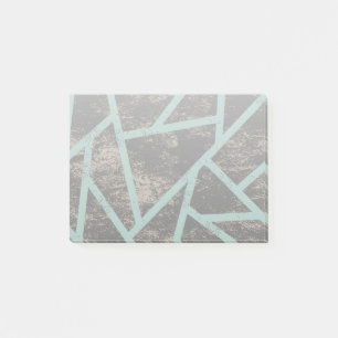 Pale green and grey mosaic pattern post-it notes