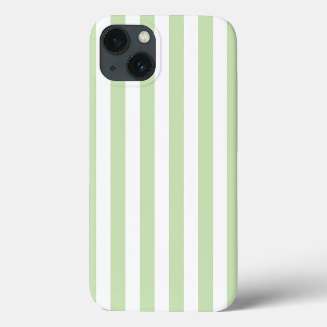 Pale green and white candy stripes Case-Mate iPhon Case-Mate iPhone Case (Back)