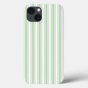 Pale green and white candy stripes Case-Mate iPhon iPhone 13 Case