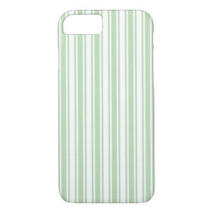 Pale green and white candy stripes Case-Mate iPhone case