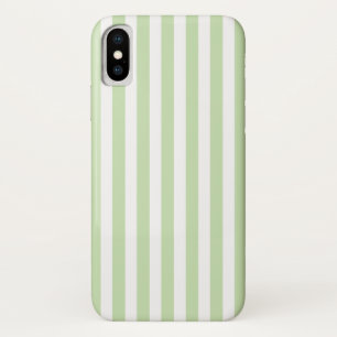 Pale green and white candy stripes Case-Mate iPhone case