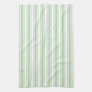 Pale green and white candy stripes kitchen towel
