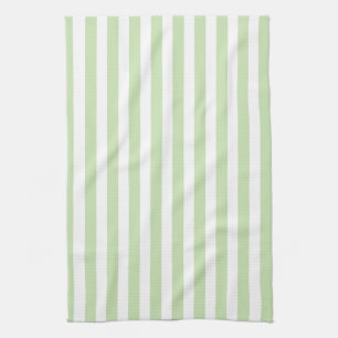 Pale green and white candy stripes kitchen towel