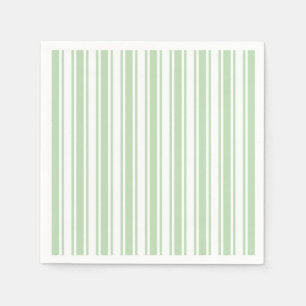 Pale green and white candy stripes napkin