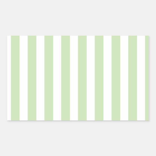 Pale green and white candy stripes sticker (Front)
