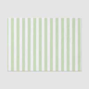 Pale green and white candy stripes tissue paper