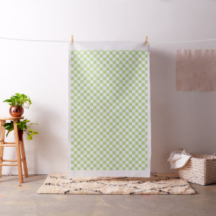 Pale Green and White Chequerboard Fabric