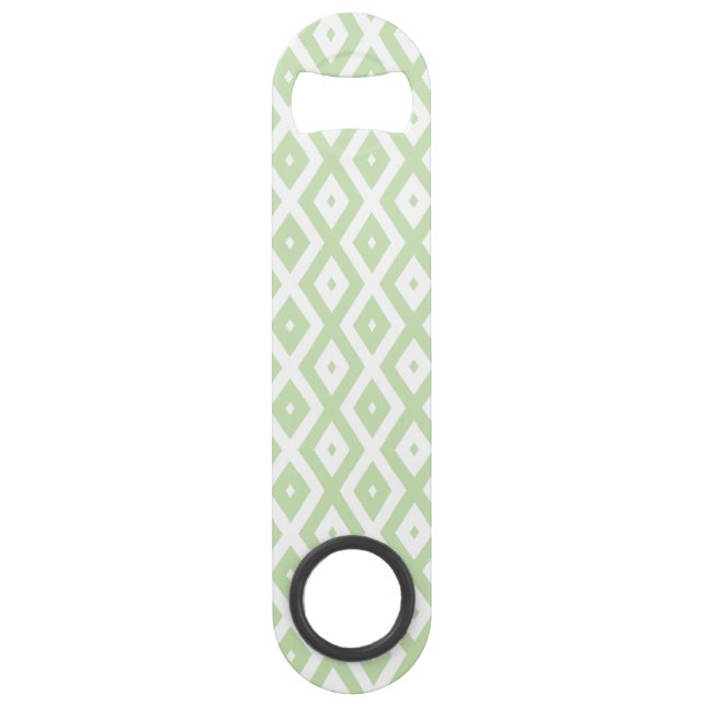 Pale green and white diamond pattern bar key (Front)