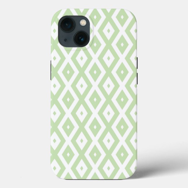 Pale green and white diamond pattern Case-Mate iPh Case-Mate iPhone Case (Back)