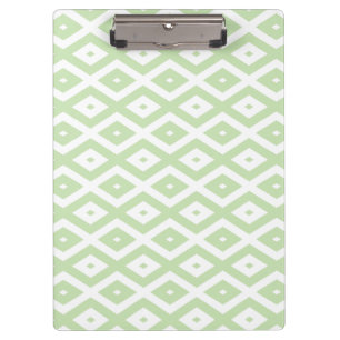 Pale green and white diamond pattern clipboard