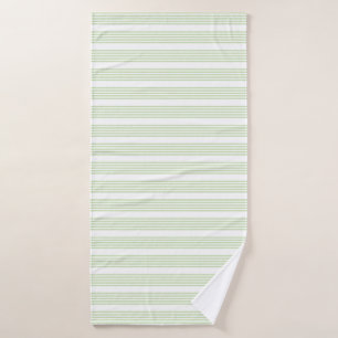 Pale green and white five stripes pattern bath towel