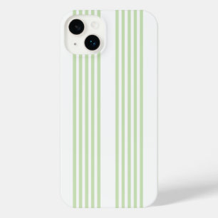 Pale green and white five stripes pattern iPhone 14 plus case