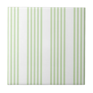 Pale green and white five stripes pattern tile