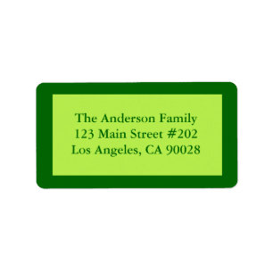 Pale green border label