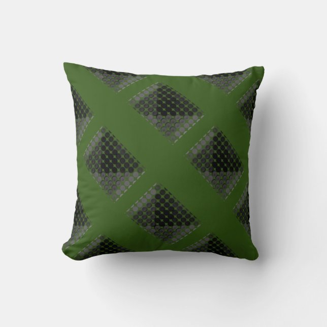 Pale green buttons or pit, forming abstract shapes throw pillow (Front)