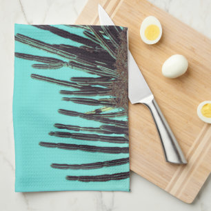 Pale Green Cactus Succulent Plants Minimalism Kitchen Towel