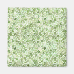 Pale Green Cobbled Patchwork Terrazo Pattern Magnet