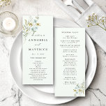 Pale Green Delicate Wildflower Boho Wedding  Program<br><div class="desc">For more advanced customization of this design,  please click the BLUE DESIGN TOOL BUTTON above!  Matching items are also available.</div>