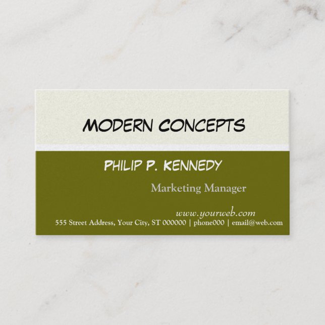 Pale Green Detail Oriented Simple Modern Concepts Business Card (Front)