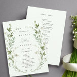 Pale Green Elegant Wildflower Wedding Ceremony Program<br><div class="desc">This wedding ceremony program features beautiful hand-painted watercolor wildflowers arranged as a wreath,  perfect for spring,  summer,  or fall weddings. For more advanced customization of this design,  please click the BLUE DESIGN TOOL BUTTON above!  Matching items are also available.</div>