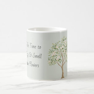 Pale Green Flowering Tree Coffee Mug