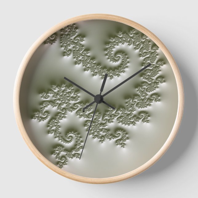 Pale green fractal clock (Front)